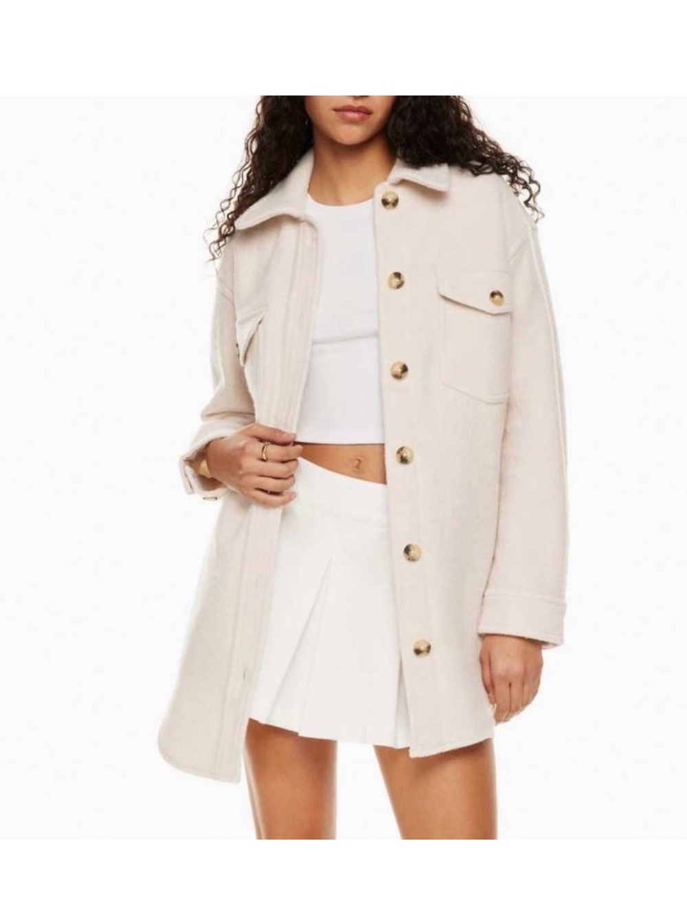 Aritzia Wilfred Ganna Shirt Jacket - heather bone